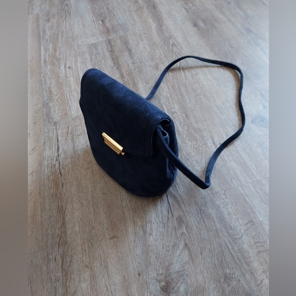 VINTAGE -FRENCHY OF CALIFORNIA NAVY BLUE SUEDE PURSE - Picture 2 of 3